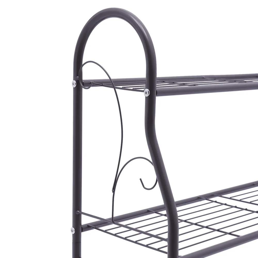 

Iron Plant Stand Indoor Outdoor Flower Rack Plant Display Stand Balcony Courtyard Garden Living Room MultiPurpose Storage