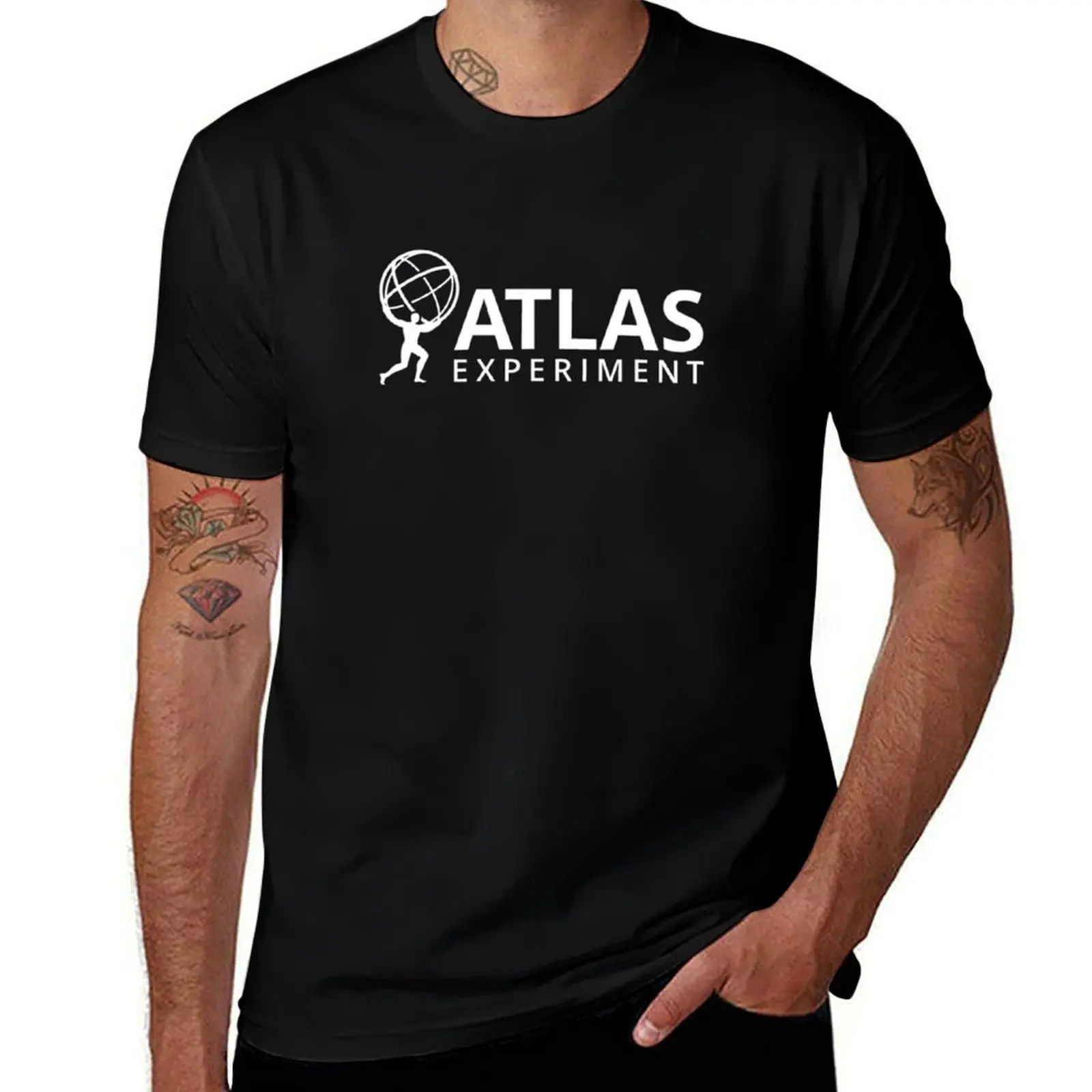 Футболка с логотипом детектора ATLAS ЦЕРН, классическая, стандартного кроя, повседневная.