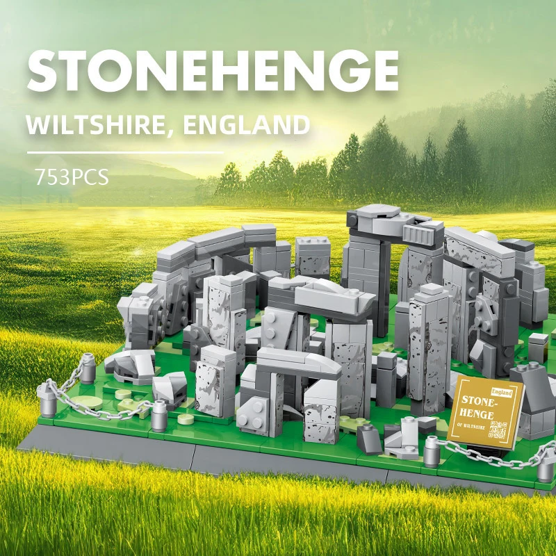 

Creative World Famous Prehistoric Sites Architecture Block Britain England London Stonehenge Building Brick Toy Model Collection