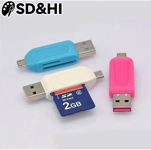 Phone Extension Readers mini USB For Android Card Reader USB OTG Universal mini USB OTG TF/SD Card Reader