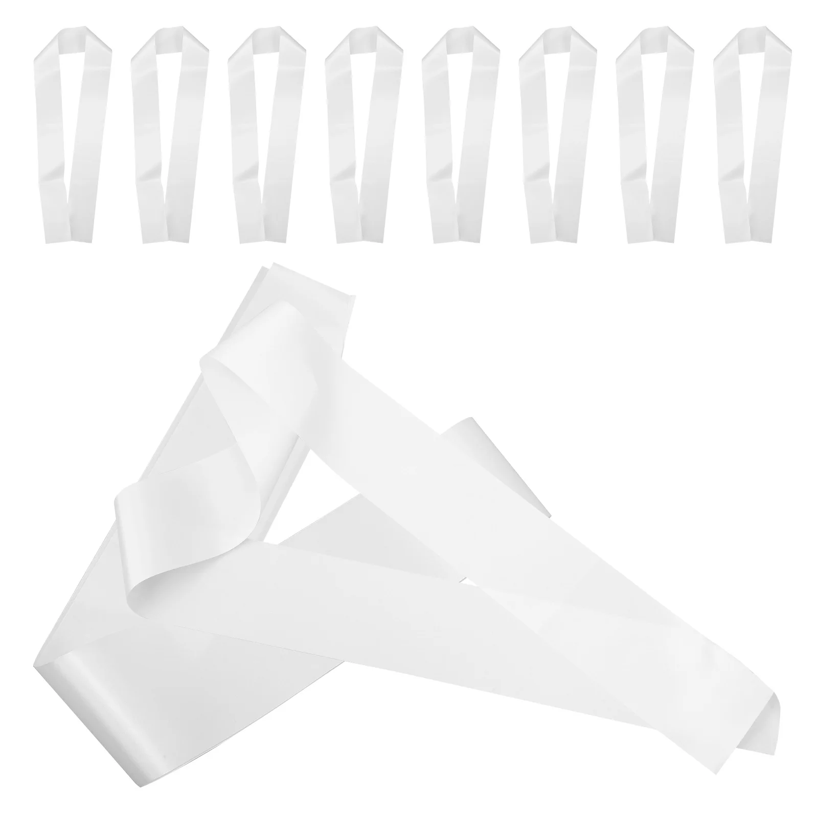 

10pcs Plain Satin Sash DIY Ceremonial Shoulder Straps Blank Decorative Birthday Hen Baby Shower One Size Fits Most Party