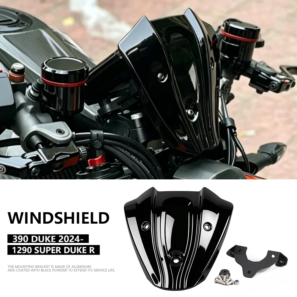 

For Duke 390 DUKE390 2024 2025 2026 Windshield Windscreen Wind Deflector Motorcycle Accessories For 1290 Super Duke R 2021-2023