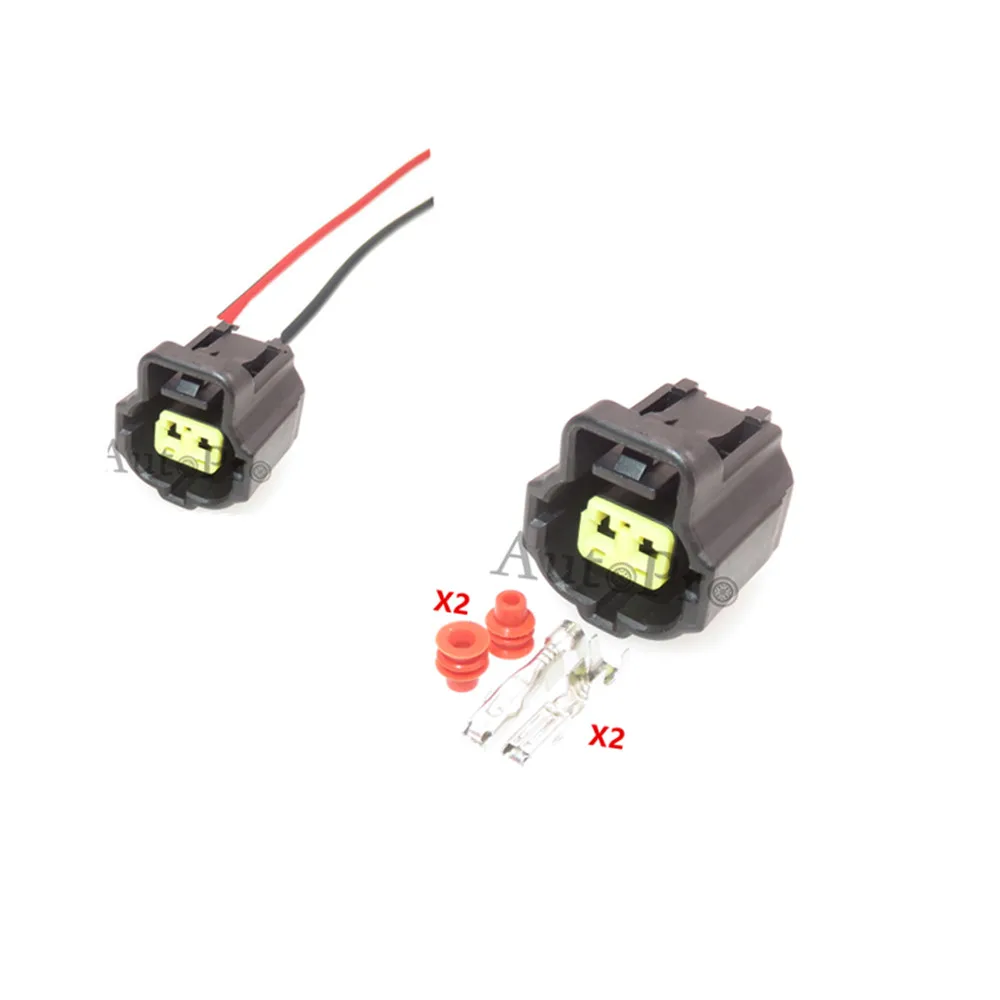 1 Set 2 Hole 184212-1 184000-1 Automobile AC Assembly Wire Adapter With Terminal Car Sealed Connector Auto Electrical Socket