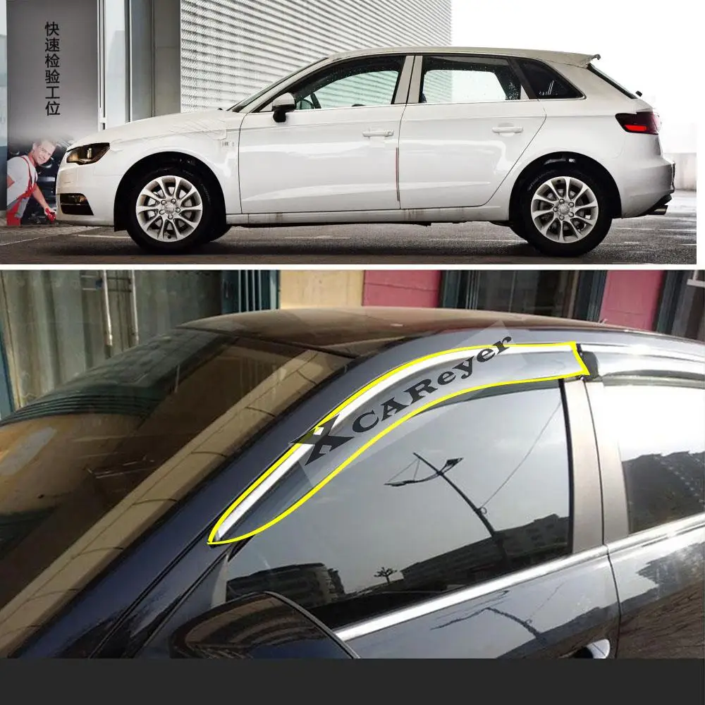 Car Body Sticker Plastic Window Glass Wind Visor Rain/Sun Guard Vent For Audi A3 Sportback 2013 2014 2015 2016 2017 2018 2019