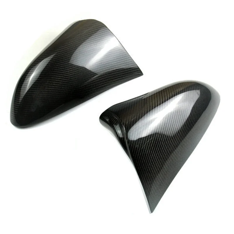 Horn Style Carbon Fiber Glossy Black Wing Rear View Mirror Cover Cap Case Trim for Lexus IS GS ES RC RCF Right Rudder