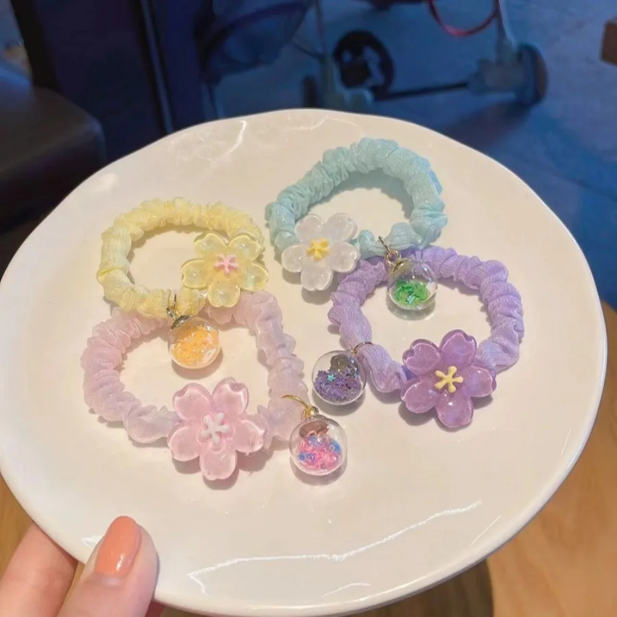 Sweet scrunch, flower hair rope, 2025 new horsetail hair rope, head rope, high-quality meatballs, hair bands, hair accessories