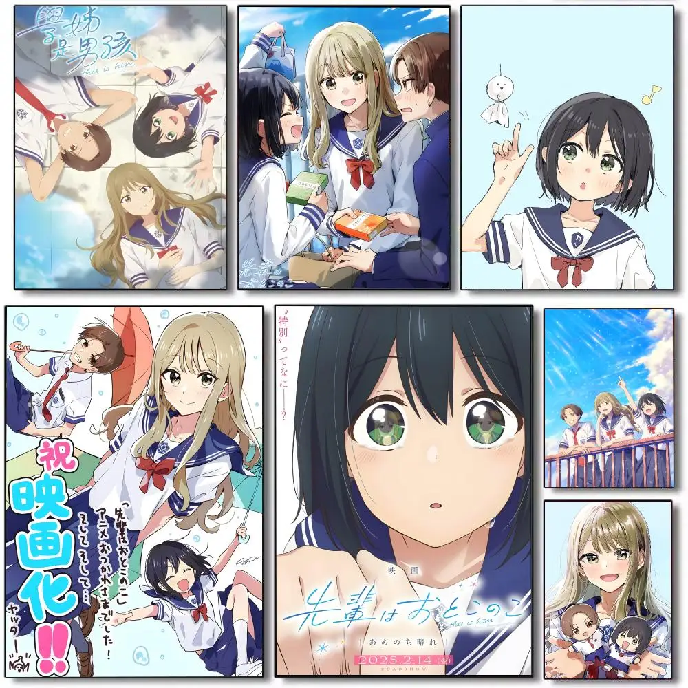 Senpai Is An Otokonoko Poster HD Waterproof Self-Adhesive Wall Sticker For Room Decor, Premium Print Gift