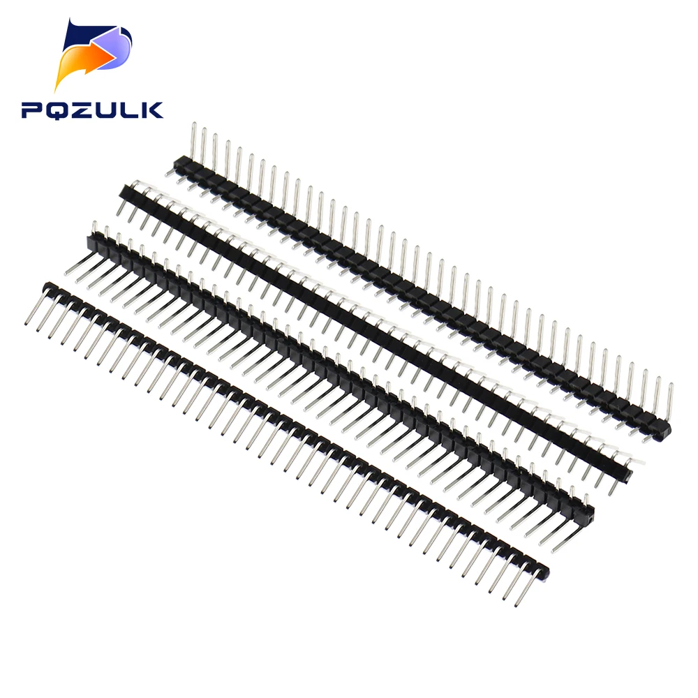 10 szt. Złącze pinowe 2,54 mm kątowe złącze pinowe jednorzędowe męskie 2,54 łamliwe złącze pinowe 40 pinów 1*40 pinów
