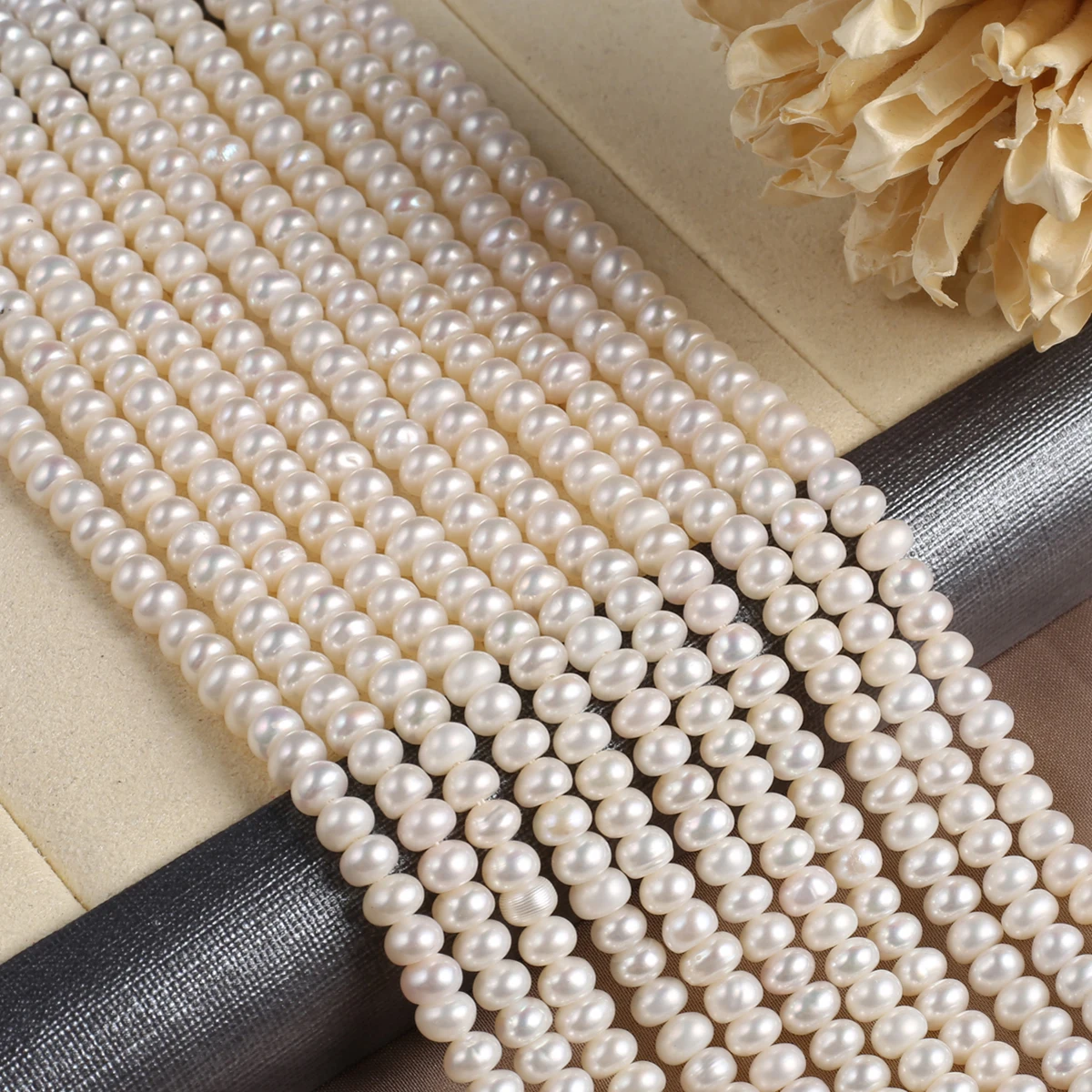 AAA White 4-5mm Beads Fashions Natural Freshwater Pearls Loose Spacer Beads for Jewelry Making DIY Necklace Bracelet Accessories