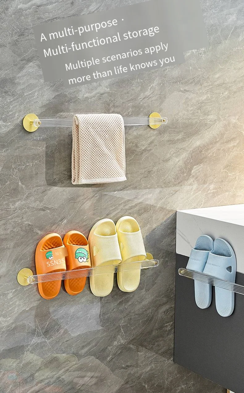 Bathroom towel rack slippers rack free punch acrylic toilet rack wall-mounted door rear storage toilet drain shelf