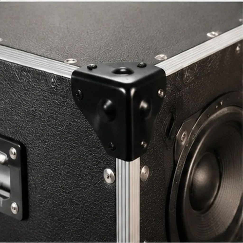16pcs-40mm-black-iron-angle-protectors-triangle-ball-wrap-corner-braces-for-speaker-cabinets-furniture-shelves-box