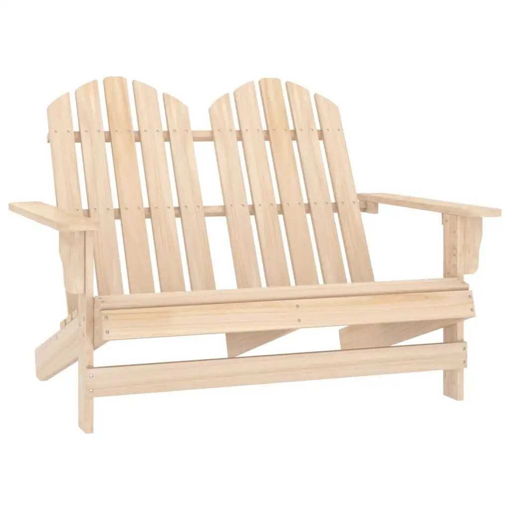 Solid Fir Wood 2-Seater Garden Adirondack Chair – Durable Outdoor Seating for Relaxation