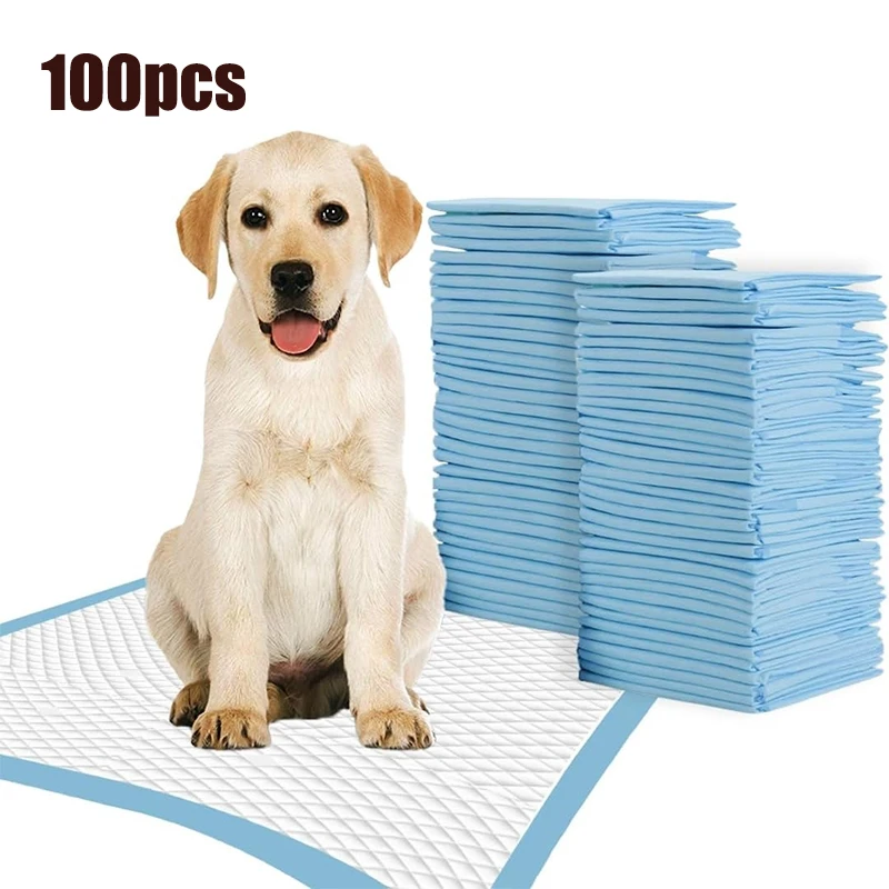 50/100 Uds. Almohadillas Super Absorbentes para Cachorros de 45x33cm, Almohadillas de Entrenamiento para Perros de Secado Rápido Antideslizantes, Almohadillas Grandes para Orina para Perros Pequeños y Cachorros