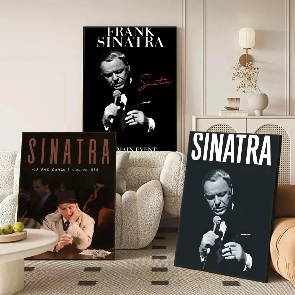 F-Frank S-Sinatra Poster Waterproof Self-Stick Wall Art Stickers, Removable Wall Decor for Living Room and Bedroom
