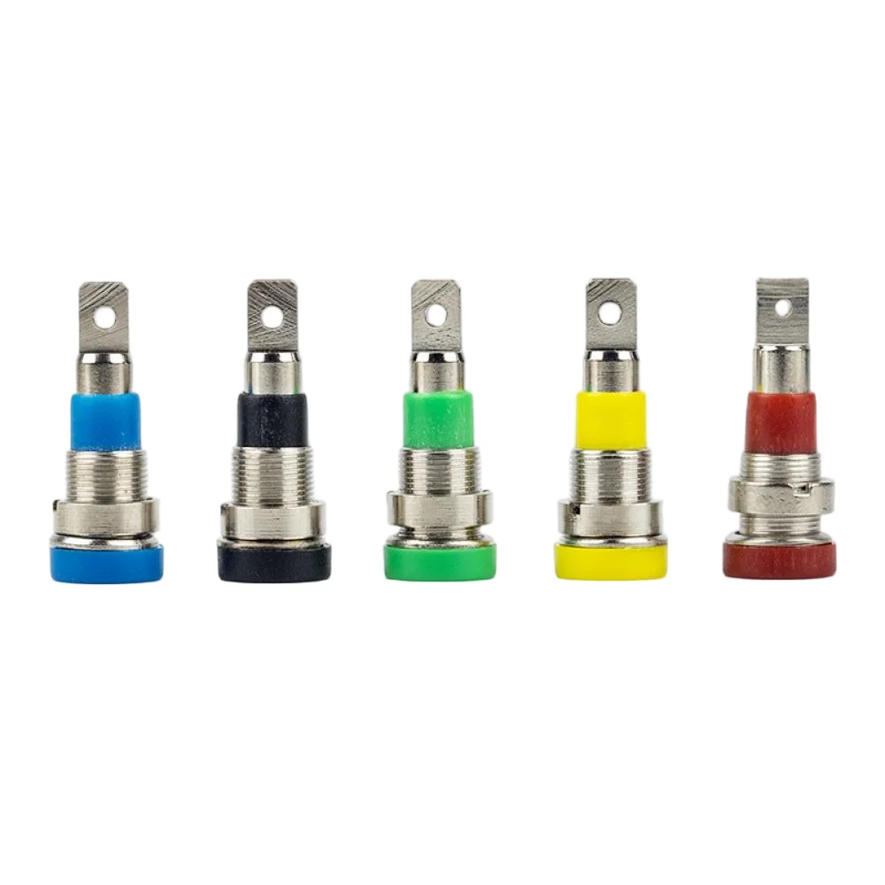 

5 шт., 4 мм, штекер типа «банан», никелированная медная клемма, провод для проверки мощности, медная розетка, штекер типа «банан», соединительная клеммная колодка