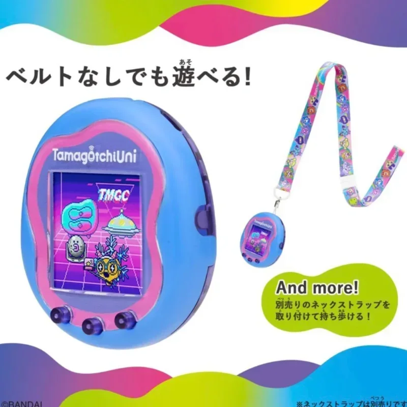 Nuovo originale Tamagotchi Blue Wifi Uni Electronic Machine Pix Pet incontra la Console di rete contachilometri Funct schermo a colori regali di