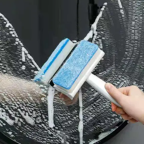 Limpador de janela de vidro 2 em 1, sabão multifuncional, escova de limpeza, rodo, espelho, escova de limpeza de parede do banheiro, ferramentas para casa