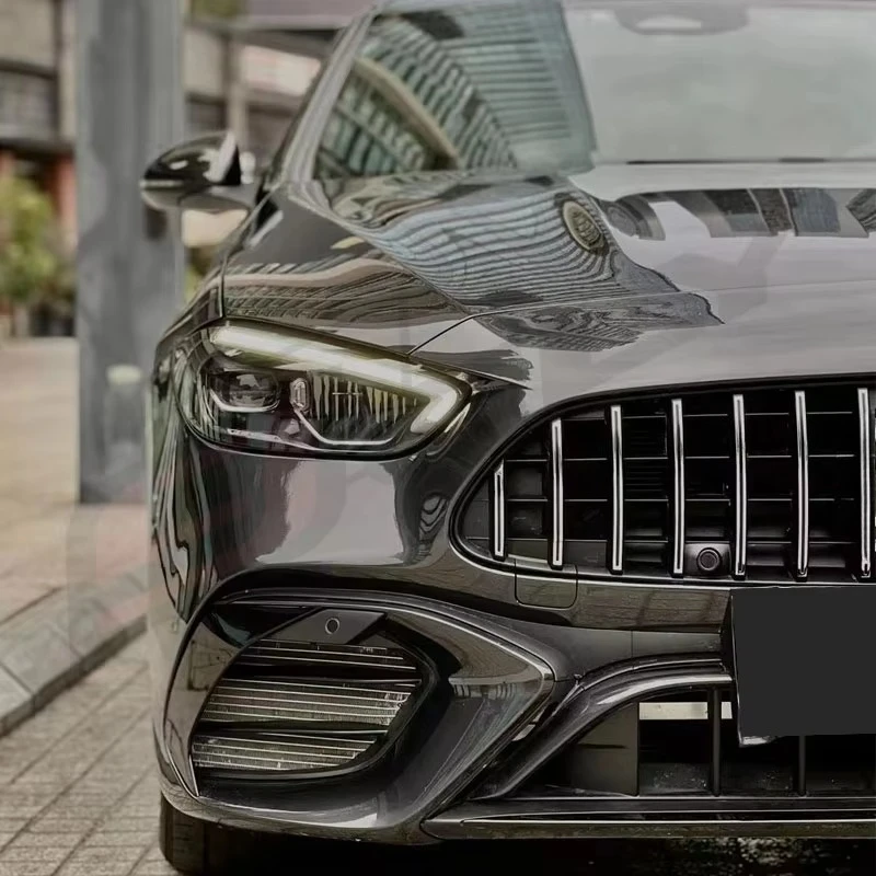 W205 إلى W206 عدة ل 2015-2021 C الفئة W205 ترقية W206 C63 مصدات السيارة هود غطاء صندوق السيارة المصابيح الأمامية القديمة إلى طقم الجسم الجديد