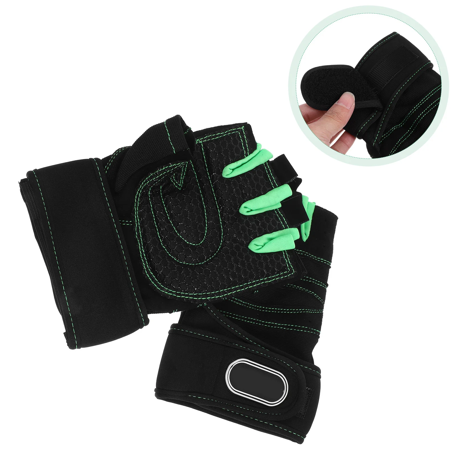 

1 Pair Half-Finger Gloves Lightweight Breathable Fitness Riding Gloves For Men Anti-Slip Shockproof Climbing Gym Workout Hand