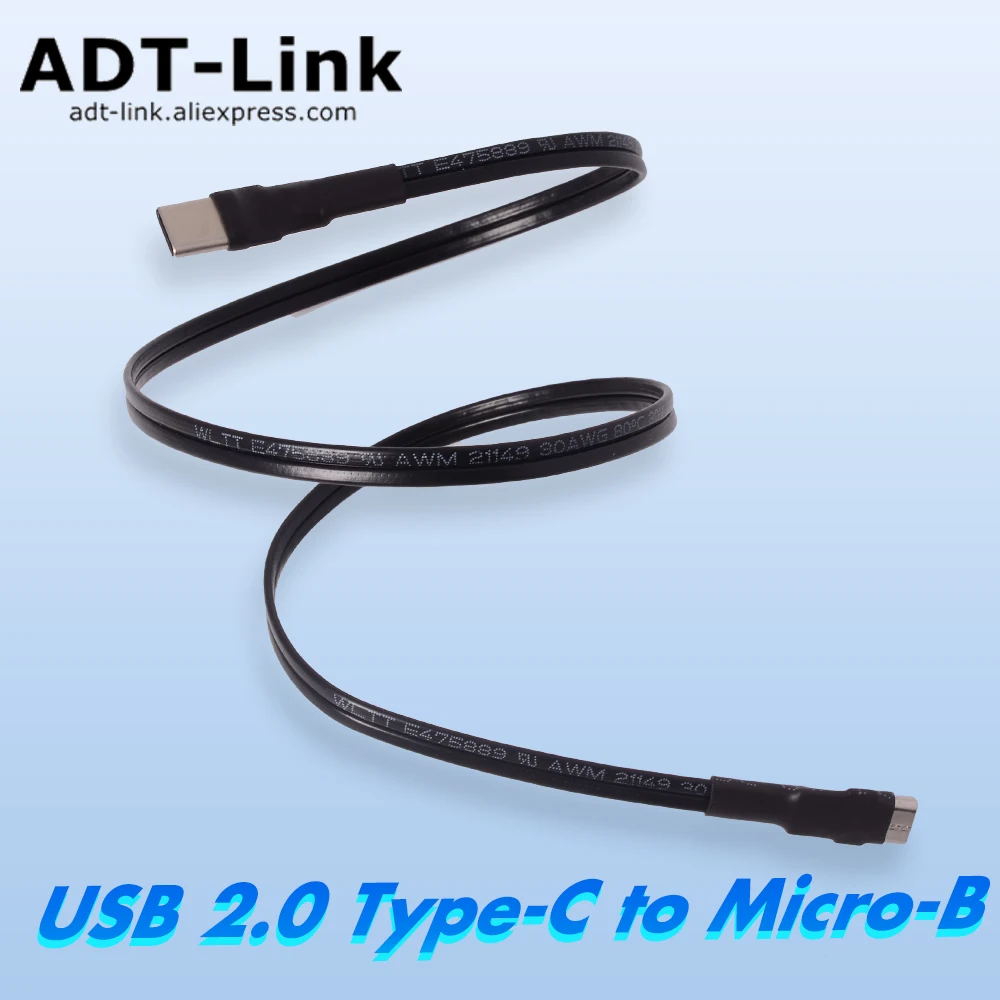 ADT 0.03m-10m Type-C To Micro-B USB Adapter thin Cable Mini 8Pin 0.48Gbps Male To Male  Male To Female Dock Charging Data Cable