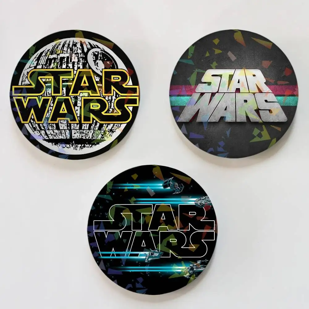 Cooles S-Star Wars Logo Rundes Laser-Abzeichen Brosche Kleidung Rucksack Accessoires Revers-Dekoration Geschenk
