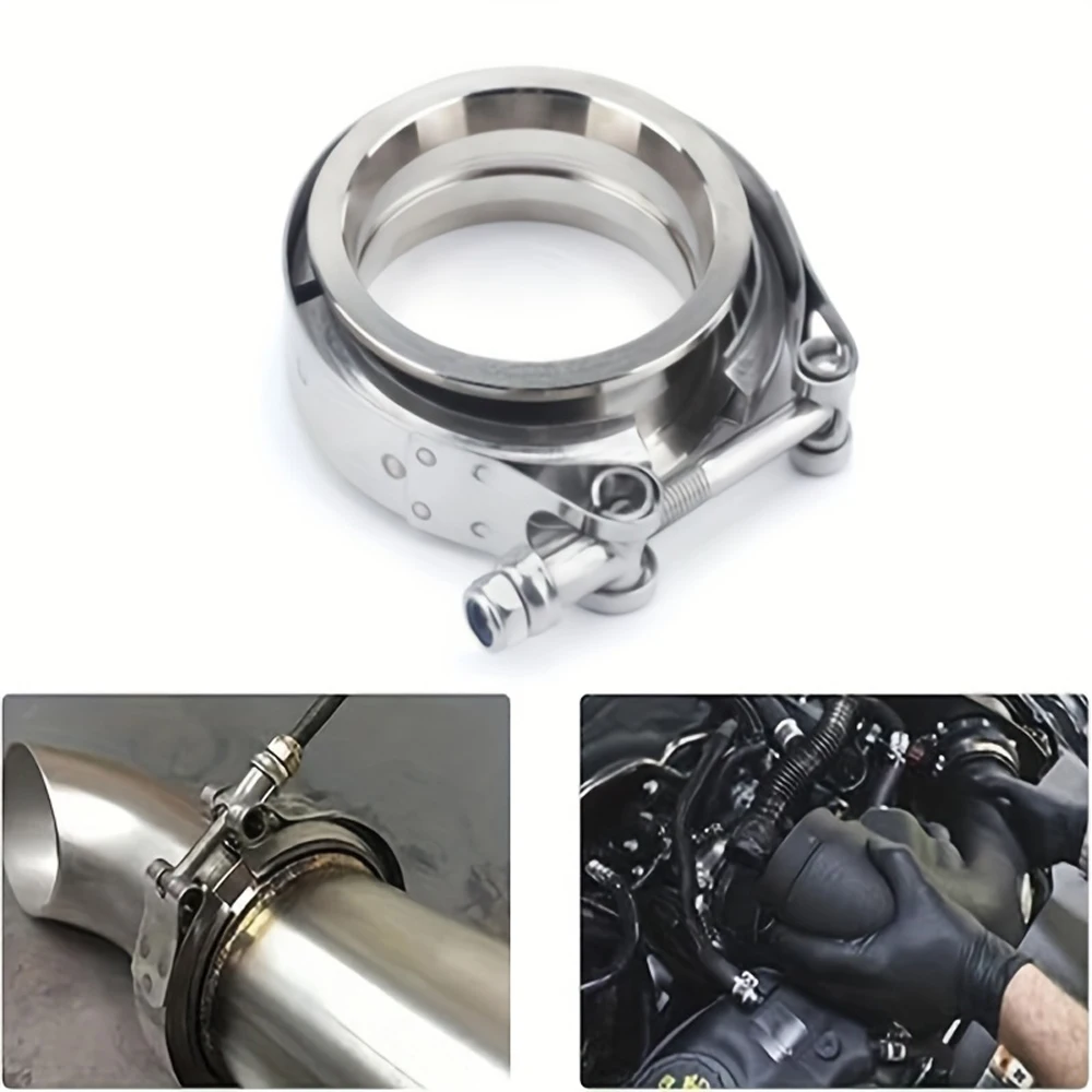 2,5" 3" V-Band-Klemme mit Flansch, männlich, weiblich, Edelstahl, passend für Abgasanlage, Turbolader, Fallrohr, Schalldämpfer
