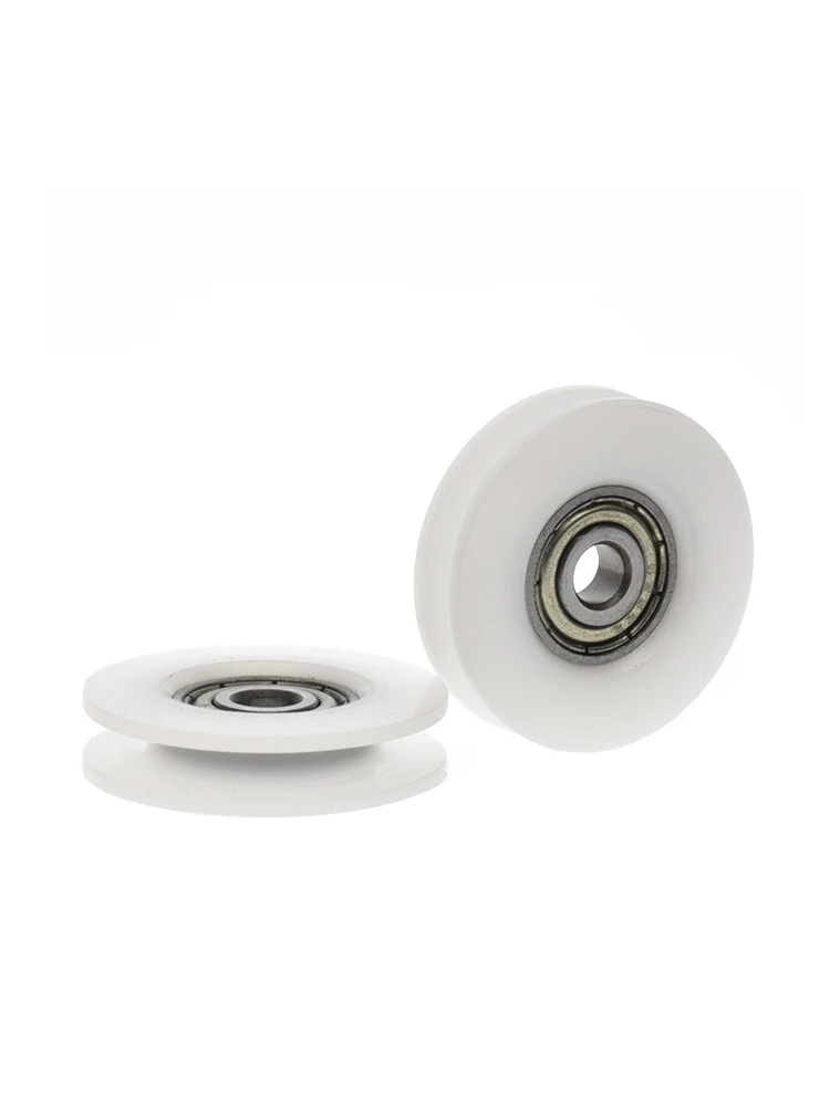 1Pc 5x30x7 wrapped plastic pulley passing through wire pulley r1.75 guide wheel deepening U-groove concave wheel