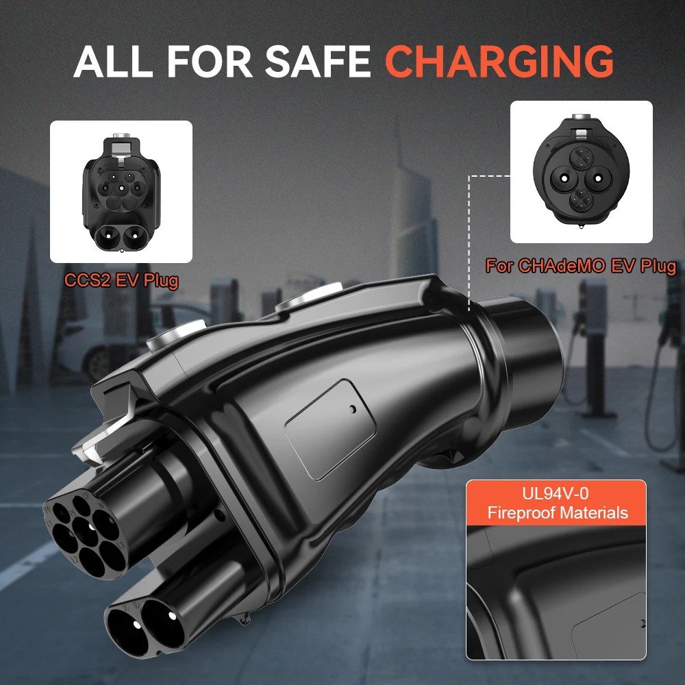 JDMEX CCS2 to CHAdeMo EV Converter Adapter Electric Car Charging 250A  DC 1000V Max CCS2 to CHAdeMo Adapter EV Charging Adapter