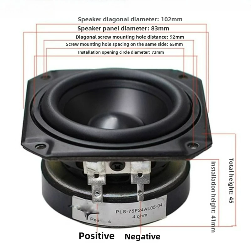 SOTAMIA 1Pcs 3 Inch Full Range Audio Speaker 4 Ohm 15-40W Car Center Speaker Upgrade Desktop Bluetooth Outdoor Loudspeaker
