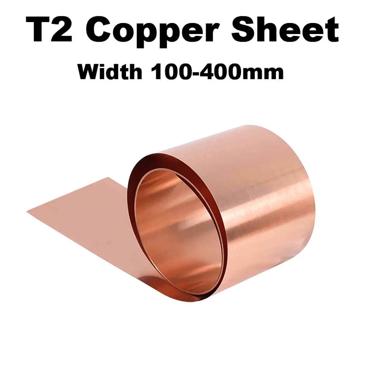 

1M T2 Copper Sheet Pure Copper Strip 0.01-1mm Ultra-thin Copper Foil Thick Plate Grounding Conductive Heat Sink Width 100-400mm