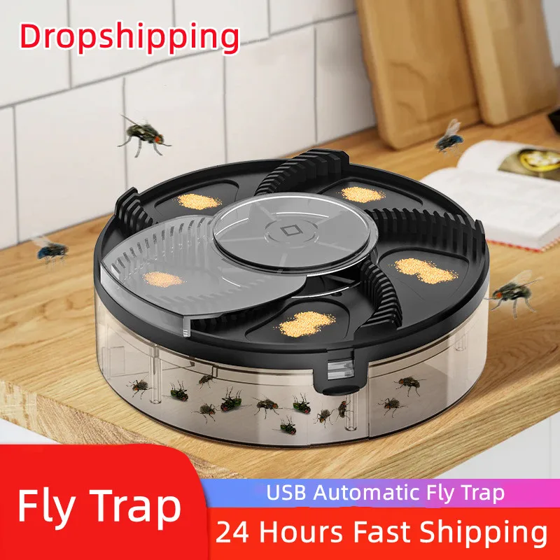 

Upgraded USB Flycatcher With Baits Electric Fly Trap USB Insect Pest Catching Safety Insect Pest Flytrap For Kitchen Home Garden