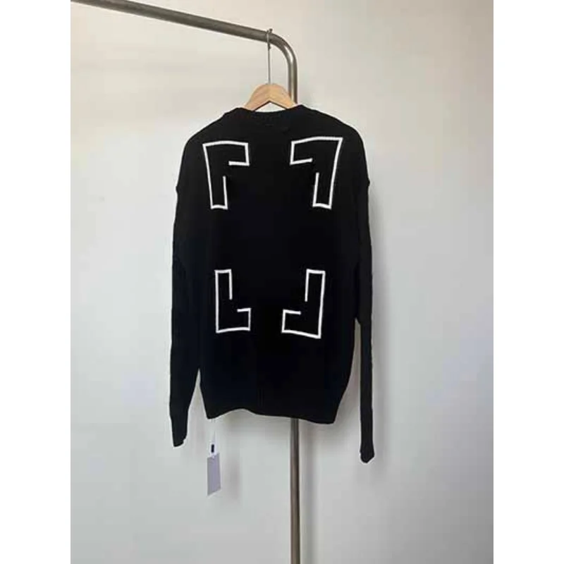 

2026 Высокое качество 1/1 C/O Классический логотип «Стрелы» с вышивкой для женщин и мужчин толстые свитера пуловер хип-хоп негабаритный мужской повседневный свитер