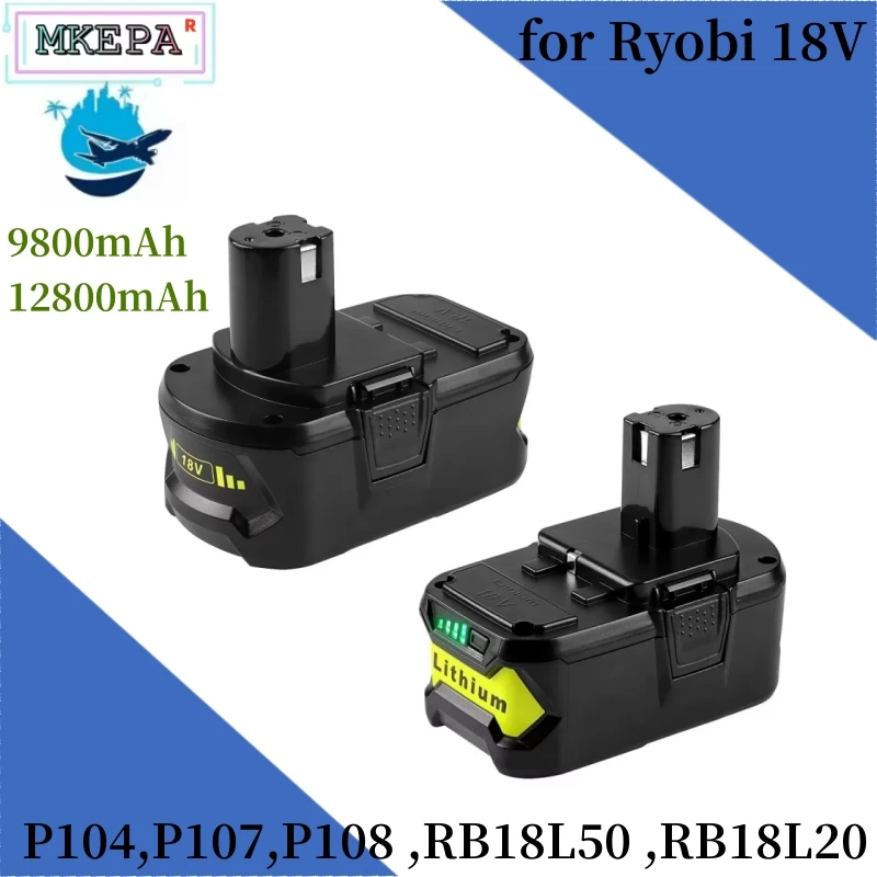 مناسبة ل RYOBI P108 9.8Ah 12.8Ah ، 18 فولت واحد + بطارية 18 فولت أداة طاقة ليثيوم أيون P104 P107 RB18L50 RB18L20 P108 #1