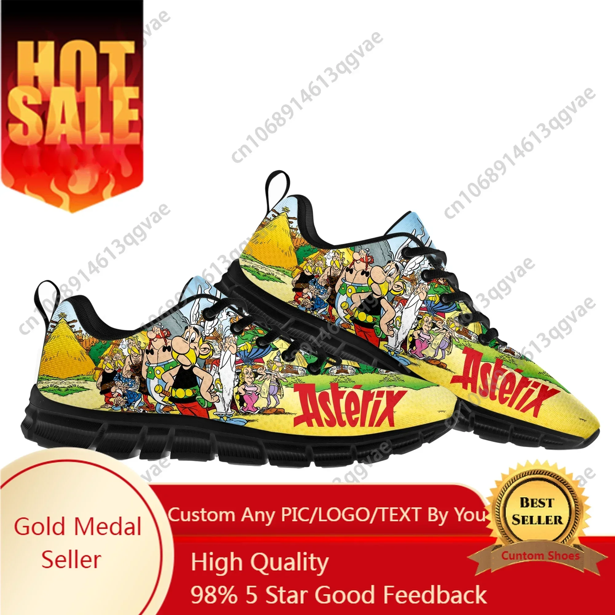 

Asterix Adventure Obelix Sports Shoes Mens Womens Teenager Sneakers High Quality Anime Manga Sneaker Custom Shoe