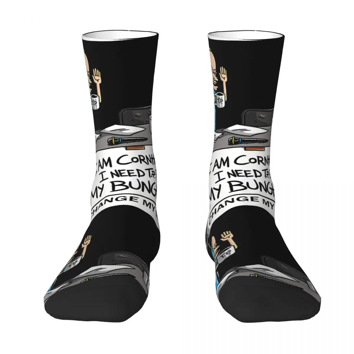 Funny Happy Men's compression Socks Robust Retro Harajuku Beavis and butt-head Hip Hop Novelty Seamless Crew Crazy Sock Gift