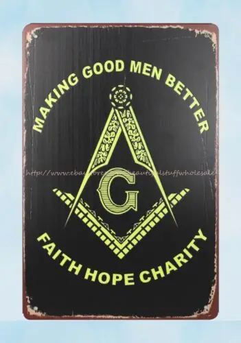 US SELLER- Making Good Men Better Faith Hope Charity metal tin sign home decor