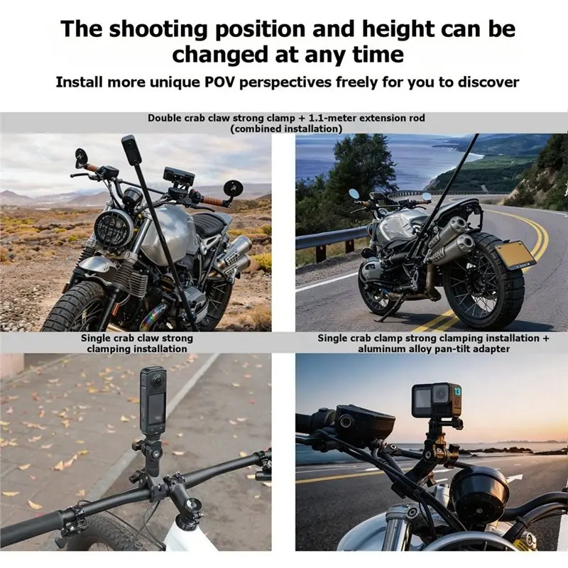 

Невидимая селфи-палка для мотоцикла X4, для экшн-камер GoPro DJI, для крепления Insta360one R, удлинитель 1.1 м -【A74Z M】