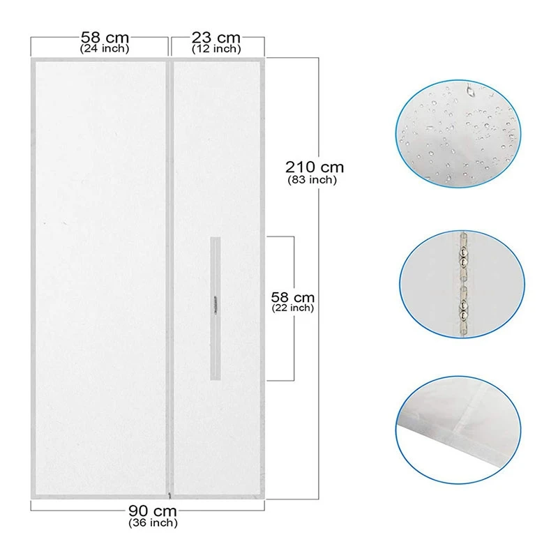 6Pack X(Window Seal AirLock Flexible Cloth Sealing Plate with Zip and Adhesive for Mobile Air Conditioning Units