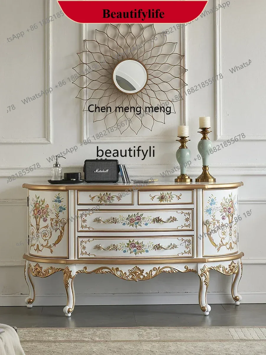 

D178 Modern Hallway New Living Room Entrance Entrance Cabinet Light Luxury Painted Solid Wood Table