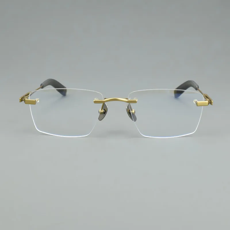 بدون شفة التيتانيوم النظارات الإطار الرجال النظارات الرجعية البصرية النساء النظارات خمر وصفة طبية القراءة قصر النظر إطارات نظارات #3
