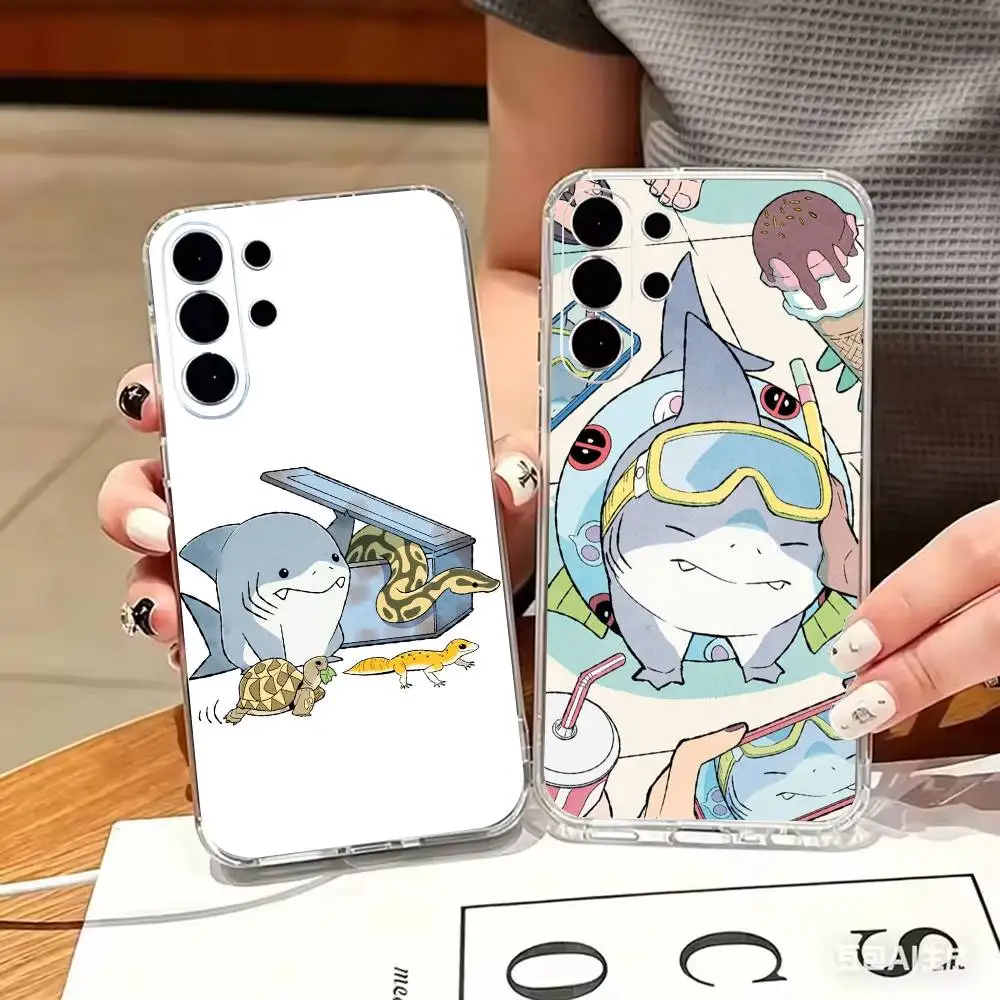 J-Jeffes The Land Shark Repeatedly Pasted  Clear TPU Soft Case Phone Case For Samsung S 25,24,23,22,30,21,10,9,Ultra,Plus,Lite,F