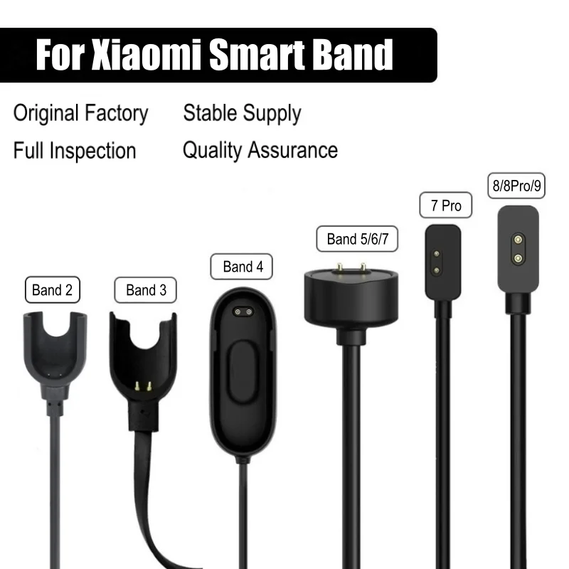 Зарядный кабель для Xiaomi Smart Band 9 8Pro 8 Active 7 Pro 6 NFC 5 Mi Smart Band 4 3 2 Браслет USB-док-станция Магнитное зарядное устройство