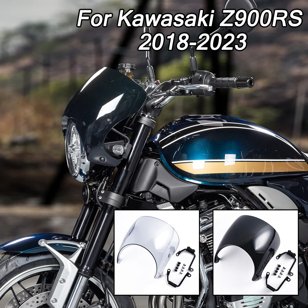 

For Kawasaki Z900RS Z900 RS 2018-2024 2022 Cafe Racer Headlight Fairing Flyscreen Windscreen Windshield Protector Wind Deflector