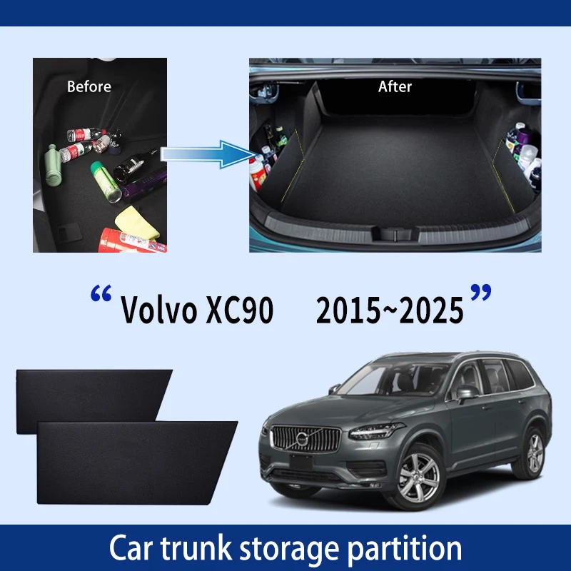 

For Volvo XC90 2015~2025 MK2 Upgrade Thickening Car Trunk Storage Partition Multi-function Storage Box Auto Interior Accessories