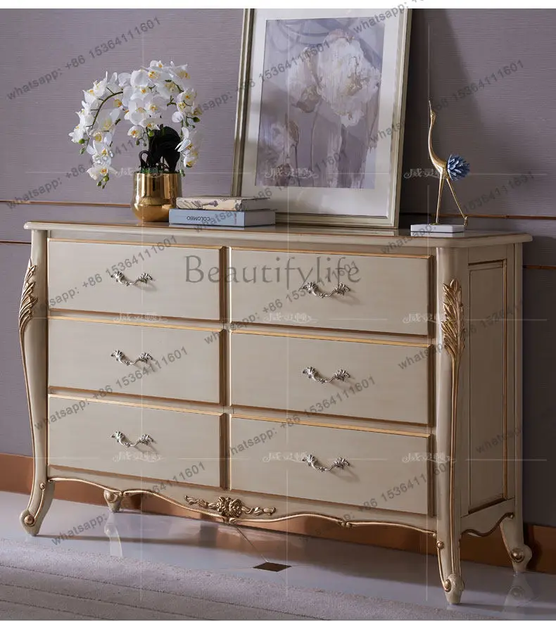 French solid wood bedroom bedside storage master bedroom dresser living room entrance cabinet