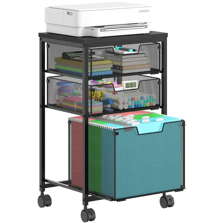 

Мобильная тумба для документов с 3 ящиками, передвижной шкаф для хранения для домашнего офиса, органайзер под стол на колесиках, держатель для подвесных папок