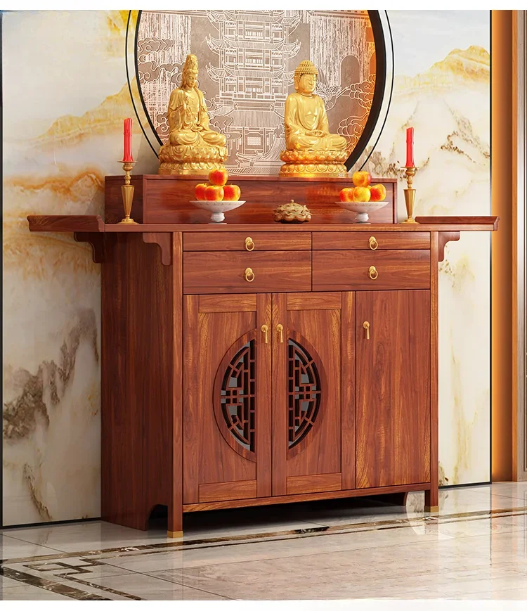 Incense  Solid wood new Chinese style table Incense God of Wealth Buddha table Rural Central hall cabinet Incense table