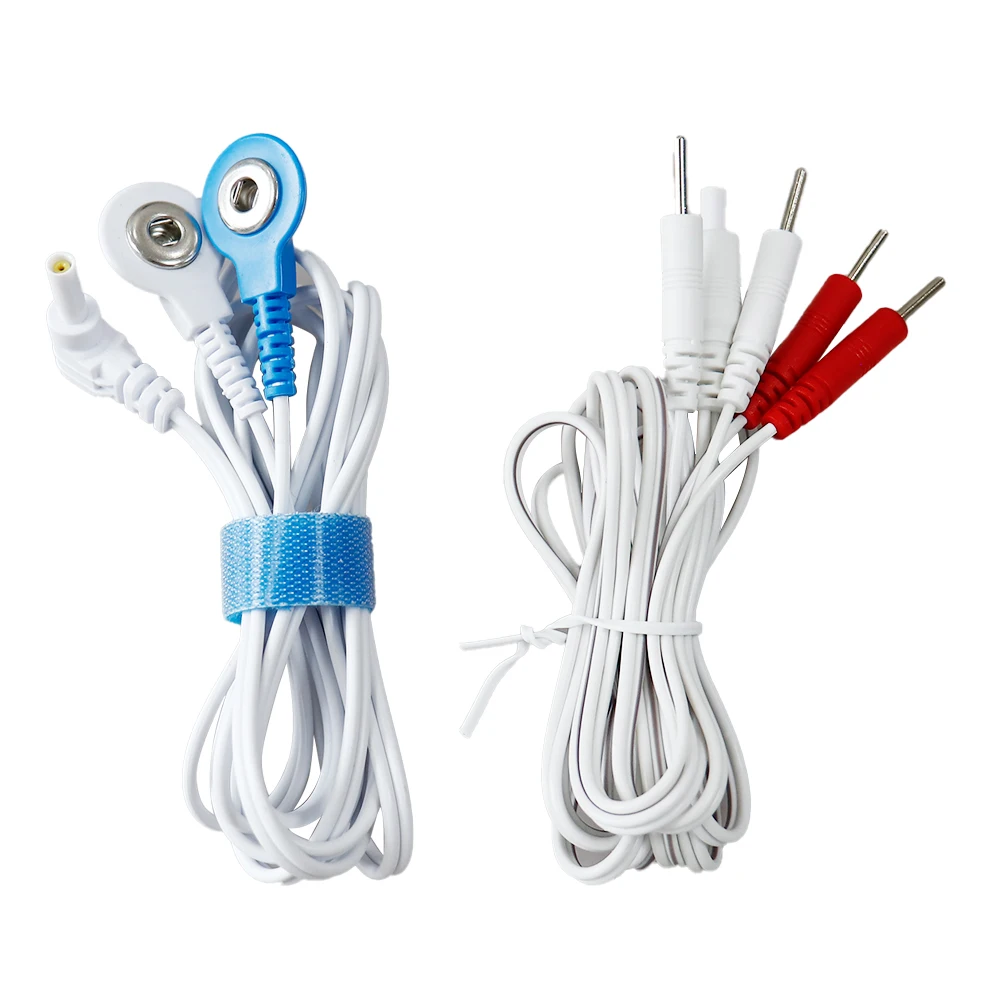 Electrode Cable For TENS Device 2mm Needle Type 2-way Electrode Wire 3.5mm Button Type 4-way Conductive Cable Connector Cables