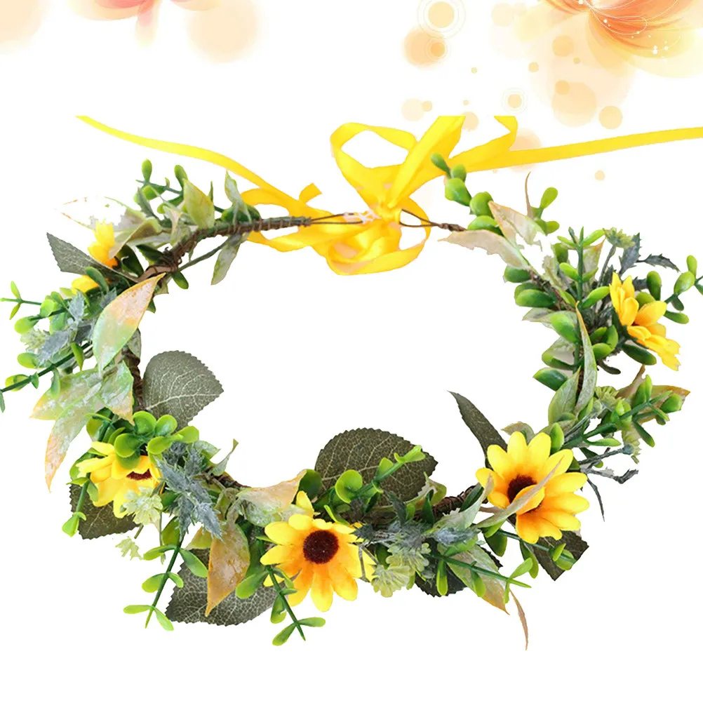 

1Pcs Sunflower Floral Headband Lightweight Comfortable Bridal Headdress Party Hair Hoop Wedding Carnival Photo Props