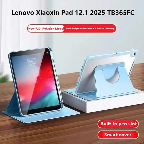 360 ° Rotation Acrylic Case For Lenovo Xiaoxin Pad 12.1 2025 Idea Tab Pro 12.7 GT 11.1 Tab 11 Pad 11 M11 B11 K11 Tablet Cover